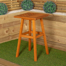 Wooden Slatted Garden Side Table 73X45Cm - thumbnail 1