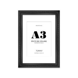 A3 Black Ornate Picture Frame (42 X 29.7Cm) With Mount For A4 Poster, Photo, Artwork, Gallery Wall Or Print - thumbnail 1