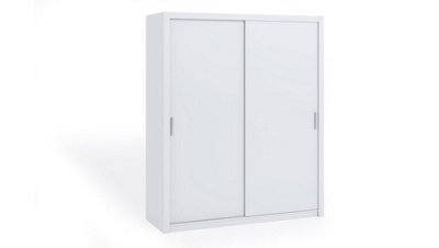 Arte Bono Sliding Door Wardrobe In White Matt - Spacious Modern Design For Compact Living - W1800mm X H2150mm X D620mm - image 1