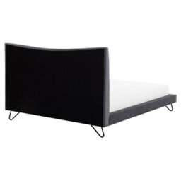 Beliani Bed Velvet Lannion 160 X 200 Cm (Eu King Size) Dark Grey - thumbnail 5
