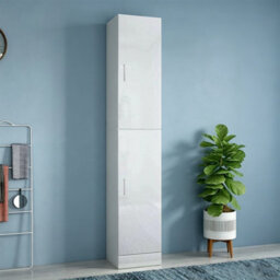 Bathroom High Tier Cabinet Storage Cupboard Tall Furniture  Unit White 4 Gloss - thumbnail 3