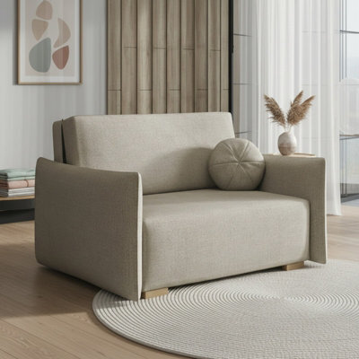 Living Room Sofa Bed Viva Glov Ii With Sleeping Function Storage Chipboard Polyurethane Foam 134X98X85Cm Beige - image 1