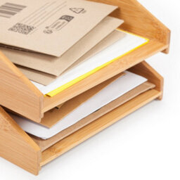 EHC Woodluv Letter Tray Desk Organiser, Document Tray, Document Storage A4 Filing Paper Organiser Desk Tidy, Stackable - thumbnail 8