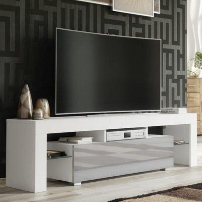 Creative Furniture Aria Tv Unit 160Cm - White & Grey Gloss Doors - image 1