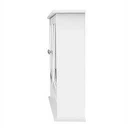 Bathroom Wall Cabinet Storage Cupboard With Mirror Wooden Shelves White - thumbnail 8