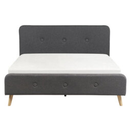 Beliani Bed Fabric Rennes Ii 160 X 200 Cm (Eu King Size) Dark Grey - thumbnail 5