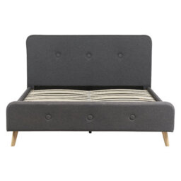 Beliani Bed Fabric Rennes Ii 160 X 200 Cm (Eu King Size) Dark Grey - thumbnail 6