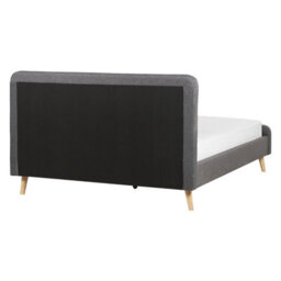 Beliani Bed Fabric Rennes Ii 160 X 200 Cm (Eu King Size) Dark Grey - thumbnail 7