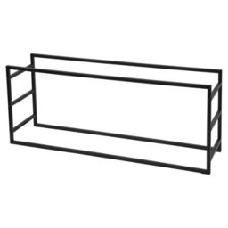 Urbn-Living Urbnliving 100Cm Width Large Horizontal Black Firewood Log Rack Storage Shelf Heavy Duty Steel Metal Holder Outdoor Store - thumbnail 7