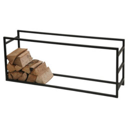 Urbn-Living Urbnliving 100Cm Width Large Horizontal Black Firewood Log Rack Storage Shelf Heavy Duty Steel Metal Holder Outdoor Store - thumbnail 5