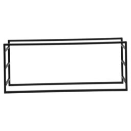 Urbn-Living Urbnliving 100Cm Width Large Horizontal Black Firewood Log Rack Storage Shelf Heavy Duty Steel Metal Holder Outdoor Store - thumbnail 6