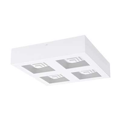 Modern White Box Wall And Ceiling Light With Built-In Led 270mm X 270mm - image 1