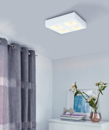 Modern White Box Wall And Ceiling Light With Built-In Led 270mm X 270mm - thumbnail 3
