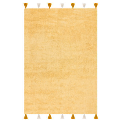 Beliani Kids Rug Kodinhi Yellow 140 X 200 Cm Cotton - image 1