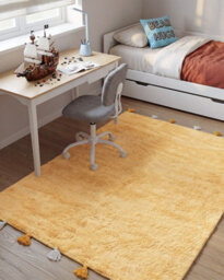 Beliani Kids Rug Kodinhi  Yellow 140 X 200 Cm Cotton - thumbnail 2
