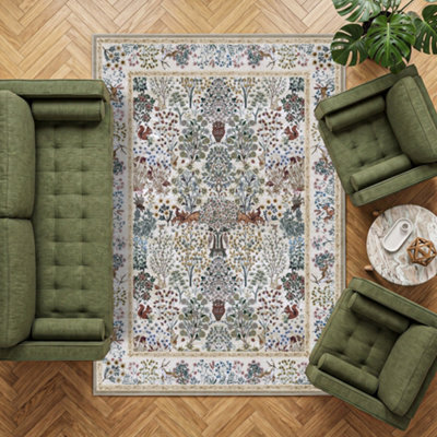 Decoranddecor Area Rugs, Living Room Rugs, Washable Rugs, 160X230Cm, Non-Slip, Pet Friendly, Low Pile, Persian Rug - Thalia - image 1