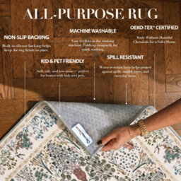 Decoranddecor Area Rugs, Living Room Rugs, Washable Rugs, 160X230Cm, Non-Slip, Pet Friendly, Low Pile, Persian Rug - Thalia - thumbnail 6