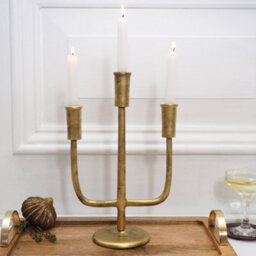 Gold Candelabra - Dinner Table Centrepiece - Gold Candlestick Wedding Centrepiece - Candelabra - thumbnail 2