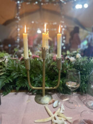 Gold Candelabra - Dinner Table Centrepiece - Gold Candlestick Wedding Centrepiece - Candelabra - thumbnail 3