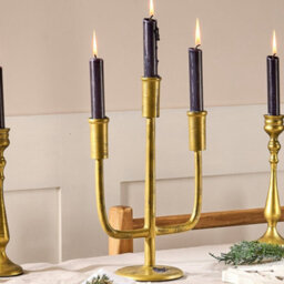 Gold Candelabra - Dinner Table Centrepiece - Gold Candlestick Wedding Centrepiece - Candelabra - thumbnail 1