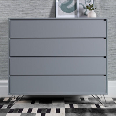 Sofia 4 Drawer Chest Harbour Mist With Stainless Steel Feet - image 1
