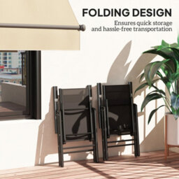 Wyld Haus Costare Set Of 2 Aluminium Black Folding Garden Dining Chairs With Breathable Mesh - thumbnail 6