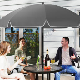 Outsunny 6 Pieces Garden Furniture Set With Parasol, Folding Chairs, Cream - thumbnail 8