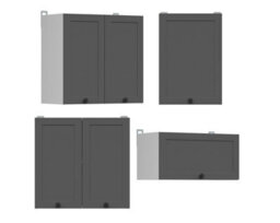 Impact Furniture Kitchen Cabinets Units 7 Cupboards With Sink Fitted Set Shaker Dark Grey Sit On Sink Diy Furniture 2.4M Kitchenette Junona - thumbnail 6