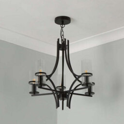 Pagazzi Lighting Pagazzi Davina 5 Light Black Pendant Chandelier - thumbnail 2