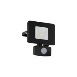 Ip44 Waterproof Outdoor Flood Light With Pir Sensor - 10W Built-In Led In Black Aluminium - thumbnail 1