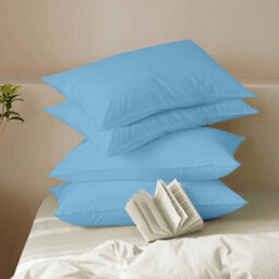 Bedlooms Dyed Pillowcase 3 Pair- Soft Plain Pillow Covers Light Blue Envelop Closure - Easy Care Pillowcase Bedding Set 50X75 Cm - thumbnail 7