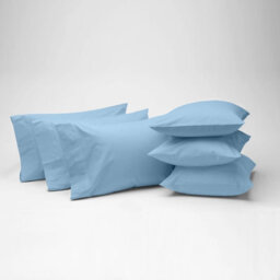 Bedlooms Dyed Pillowcase 3 Pair- Soft Plain Pillow Covers Light Blue Envelop Closure - Easy Care Pillowcase Bedding Set 50X75 Cm - thumbnail 1