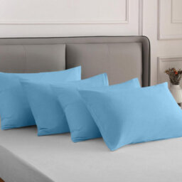 Bedlooms Dyed Pillowcase 3 Pair- Soft Plain Pillow Covers Light Blue Envelop Closure - Easy Care Pillowcase Bedding Set 50X75 Cm - thumbnail 6