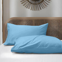 Bedlooms Dyed Pillowcase 3 Pair- Soft Plain Pillow Covers Light Blue Envelop Closure - Easy Care Pillowcase Bedding Set 50X75 Cm - thumbnail 5