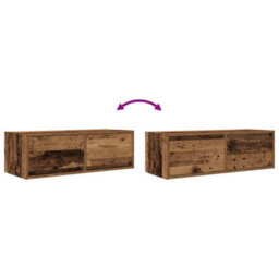Berkfield Tv Cabinet Old Wood 80X31X25.5 Cm Engineered Wood - thumbnail 9