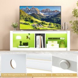 Gainoom Led Tv Stand For 65 Inch Tvs Gaming Entertainment Center W/ Open Storage - thumbnail 6