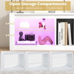 Gainoom Led Tv Stand For 65 Inch Tvs Gaming Entertainment Center W/ Open Storage - thumbnail 4