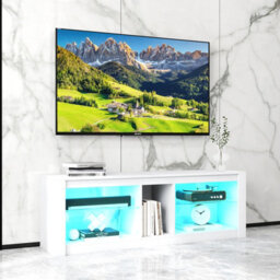 Gainoom Led Tv Stand For 65 Inch Tvs Gaming Entertainment Center W/ Open Storage - thumbnail 7