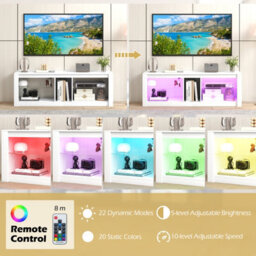 Gainoom Led Tv Stand For 65 Inch Tvs Gaming Entertainment Center W/ Open Storage - thumbnail 3