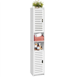 Type 1:20X20X116Cm White Tall Bathroom Storage Cabinet Narrow Freestanding Cabinet Modern Shelf