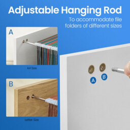 Ledrem File Cabinet For Home Office, Filing Cabinet With 2 Drawers, Rolling Printer Stand With Hanging Rail For A4 - thumbnail 6