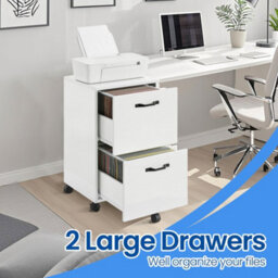 Ledrem File Cabinet For Home Office, Filing Cabinet With 2 Drawers, Rolling Printer Stand With Hanging Rail For A4 - thumbnail 1