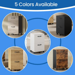 Ledrem File Cabinet For Home Office, Filing Cabinet With 2 Drawers, Rolling Printer Stand With Hanging Rail For A4 - thumbnail 5