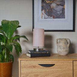 Valuelights Francis Brushed Chrome Touch Table Lamp With Pink Shade And Bulbs - thumbnail 6