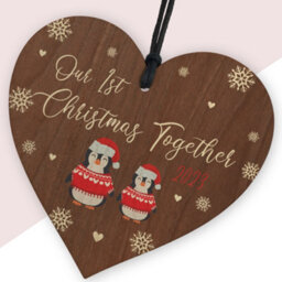 Red Ocean Our 1St Christmas Together 2023 Wooden Tree Decoration Hanging Gift For Couple Boyfriend Girlfriend Gifts - thumbnail 2