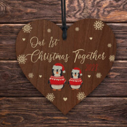Red Ocean Our 1St Christmas Together 2023 Wooden Tree Decoration Hanging Gift For Couple Boyfriend Girlfriend Gifts - thumbnail 5