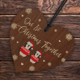Red Ocean Our 1St Christmas Together 2023 Wooden Tree Decoration Hanging Gift For Couple Boyfriend Girlfriend Gifts - thumbnail 6