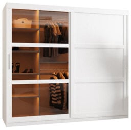 Arte Parma Iii Sliding Door Wardrobe (H2000mm W2000mm D620mm) With Shelves - White Matt - thumbnail 2