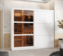 Arte Parma Iii Sliding Door Wardrobe (H2000mm W2000mm D620mm) With Shelves - White Matt