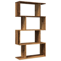 Berkfield Room Divider Bookcase 4-Tier Old Wood 70X24X129 Cm Engineered Wood - thumbnail 2